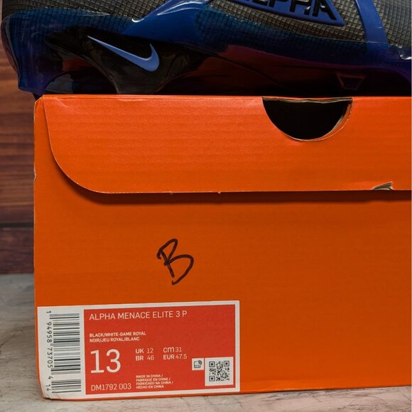 Nike Alpha Menace Elite 3 Men\'s 13 Black Royal Blue Football Cleats DM1792-003 main image 6